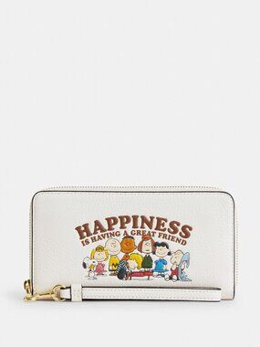 Coach X Peanuts Long Zip Around Wallet CBN35